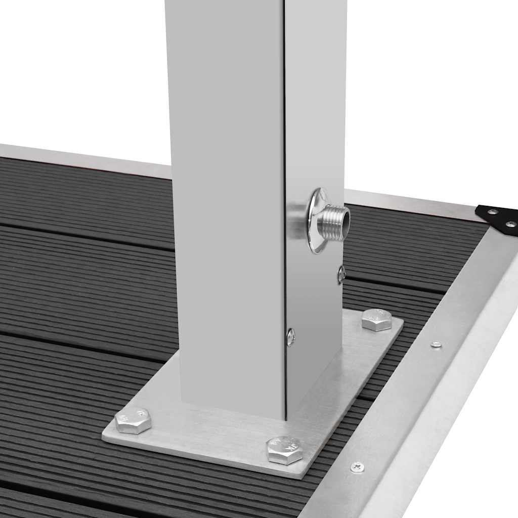Outdoor Shower with Tray WPC Stainless Steel