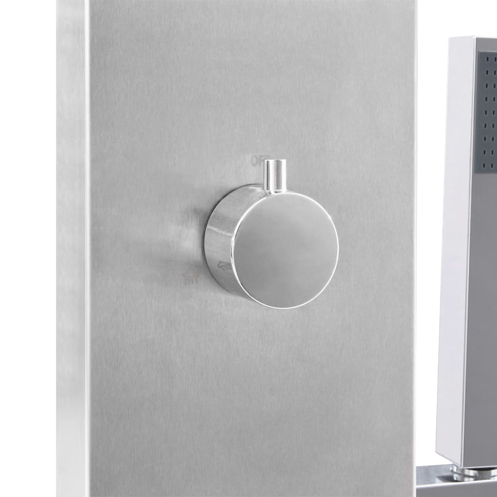 Outdoor Shower with Tray WPC Stainless Steel