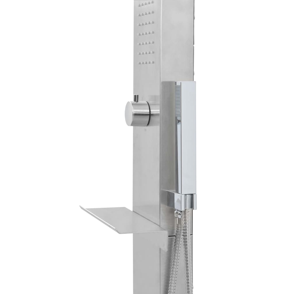 Outdoor Shower with Tray WPC Stainless Steel