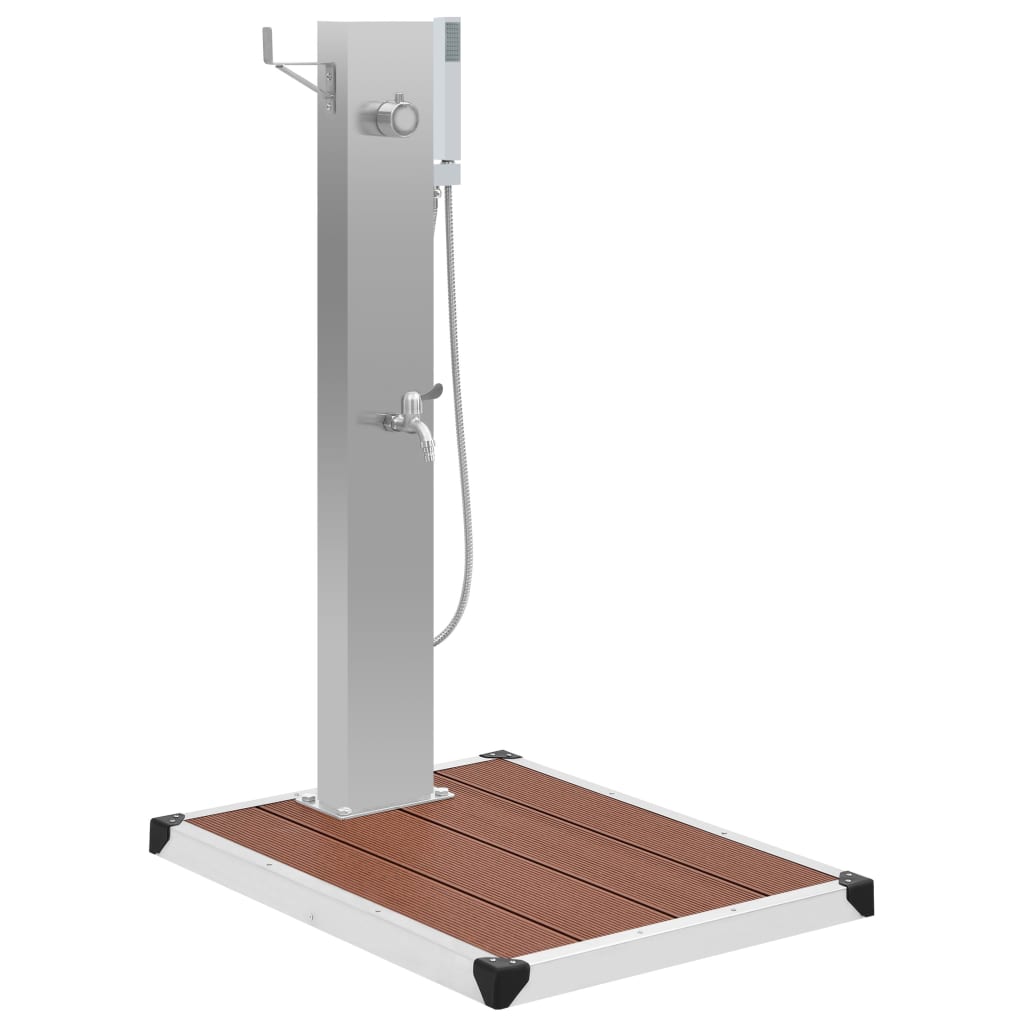 Outdoor Shower with Tray WPC Stainless Steel