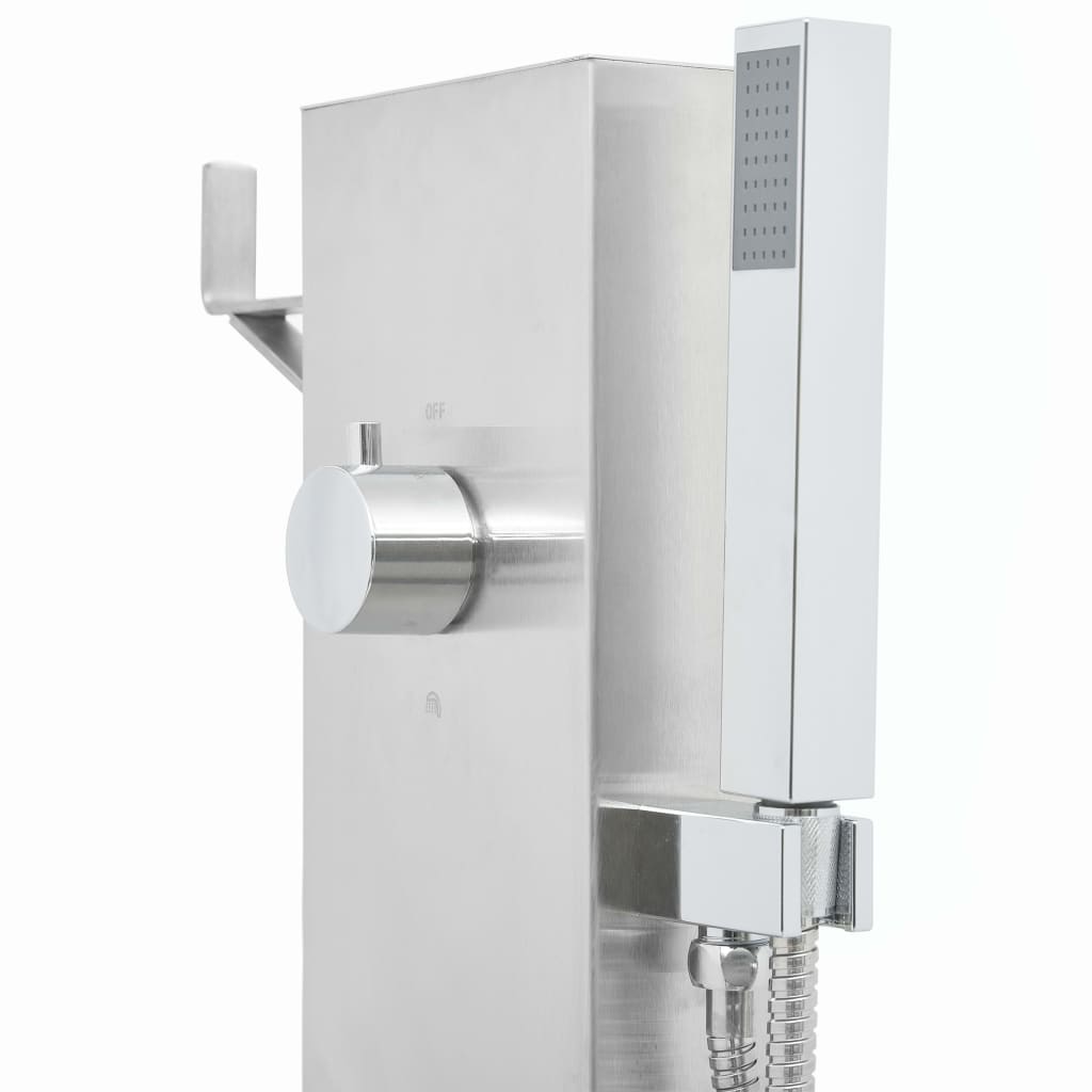 Outdoor Shower with Tray WPC Stainless Steel