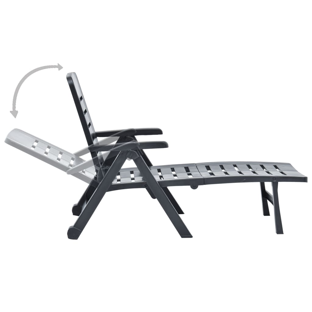 Sunlounger | Anthracite | Plastic | Standard | Foldable