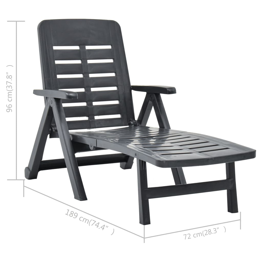 Sunlounger | Anthracite | Plastic | Standard | Foldable