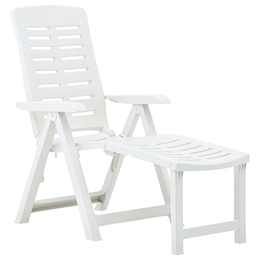 vidaXL Folding Sun Lounger Plastic White