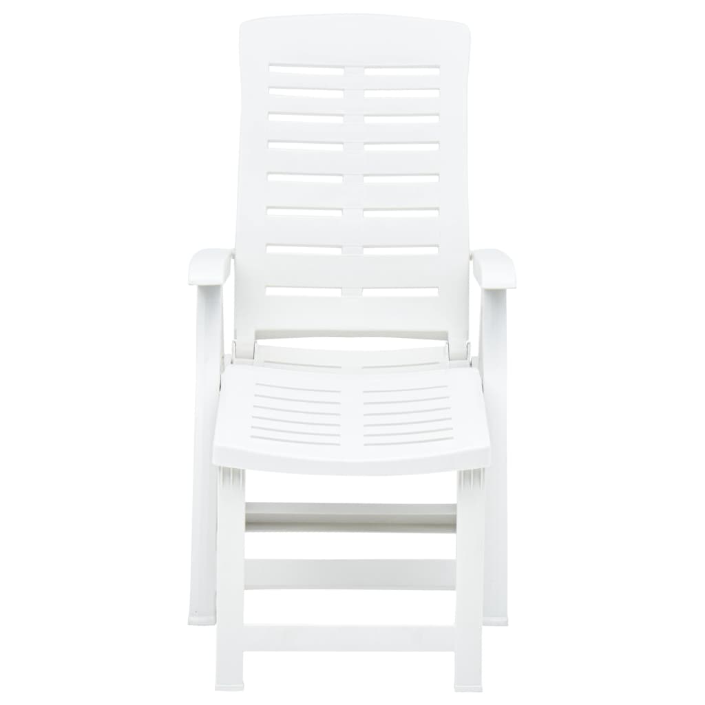 vidaXL Folding Sun Lounger Plastic White