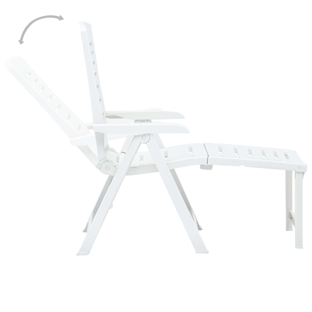 vidaXL Folding Sun Lounger Plastic White