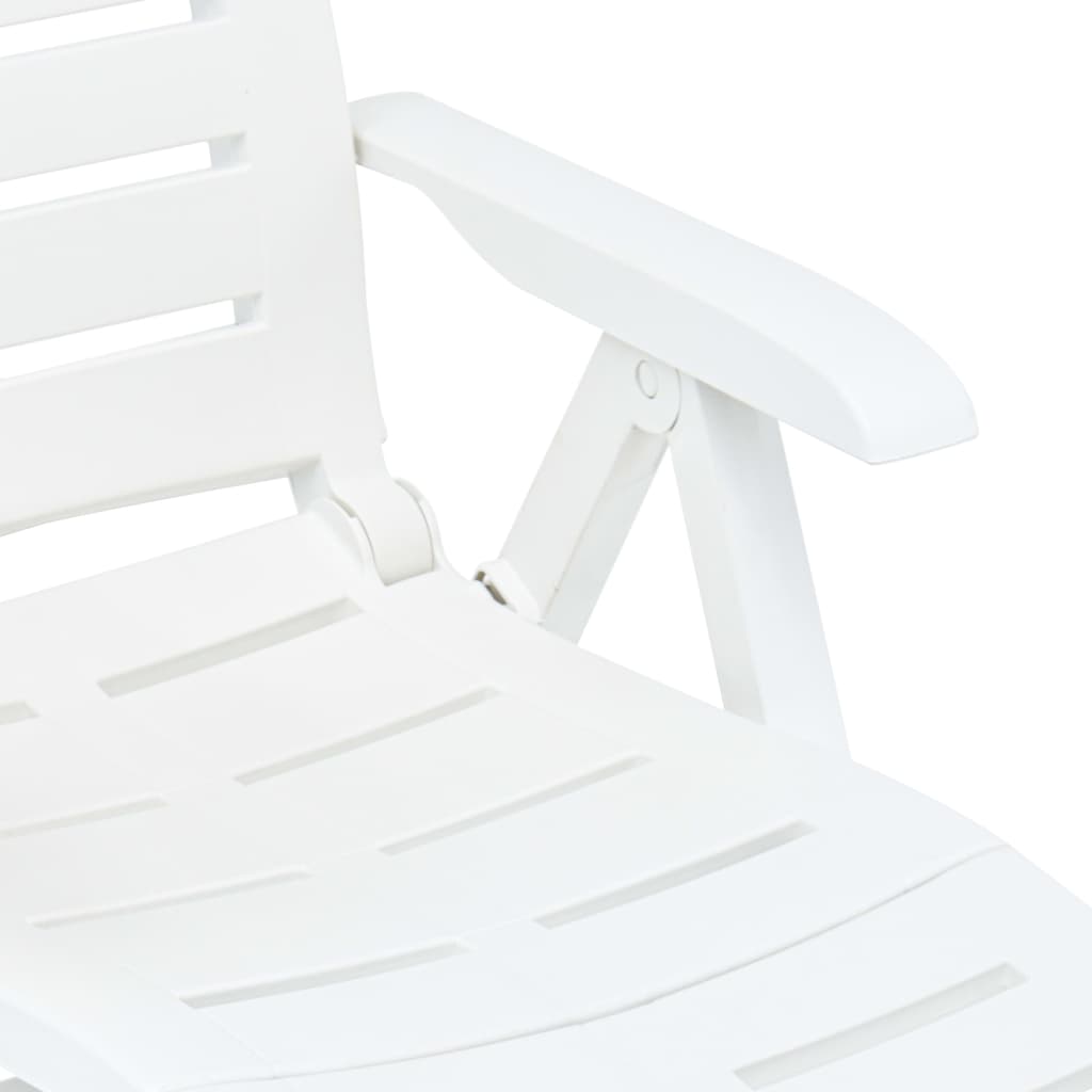 vidaXL Folding Sun Lounger Plastic White