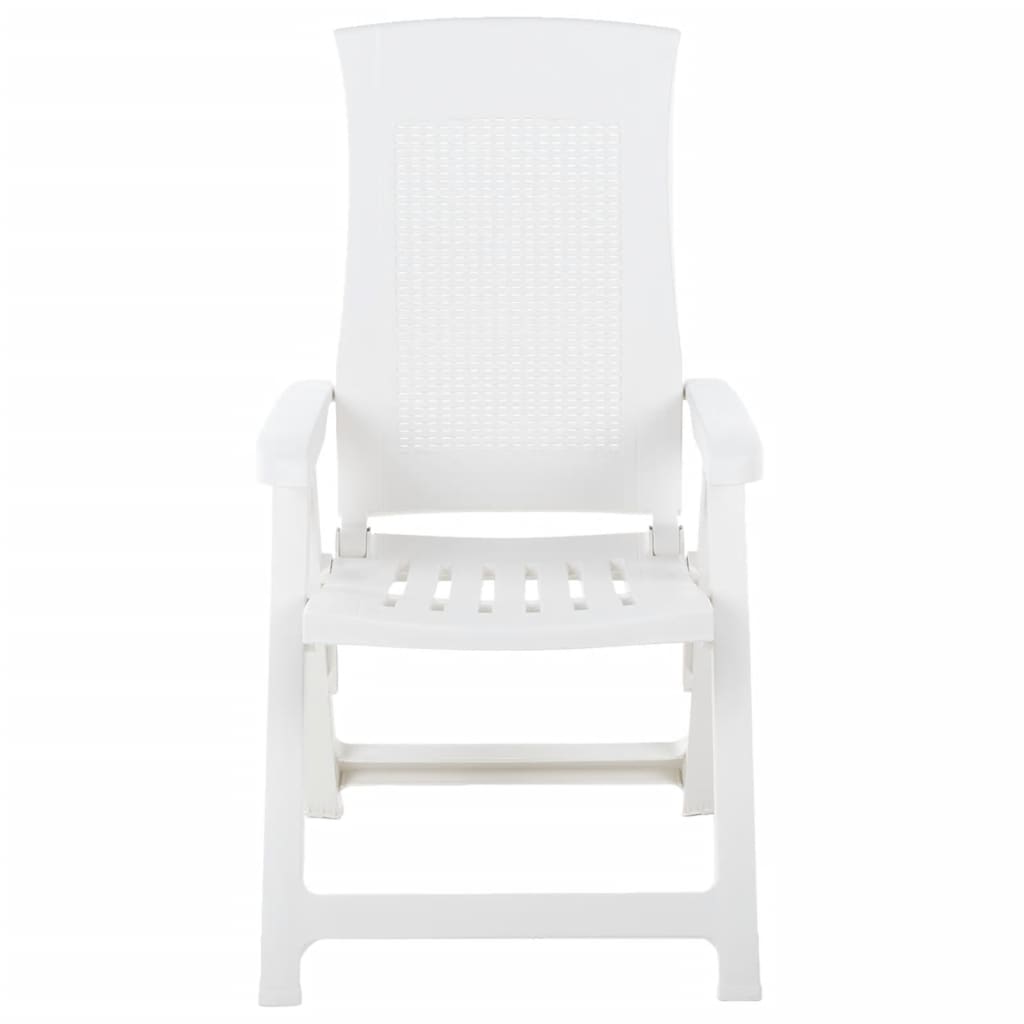 vidaXL Garden Reclining Chairs 2 pcs Plastic White