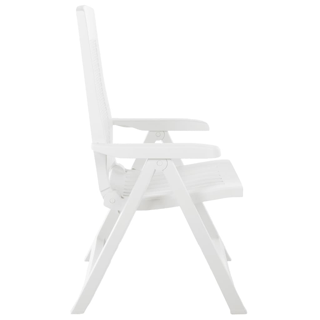 vidaXL Garden Reclining Chairs 2 pcs Plastic White