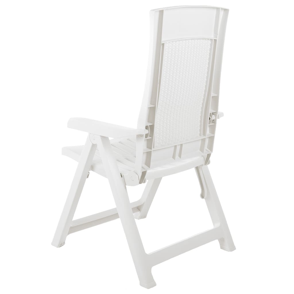 vidaXL Garden Reclining Chairs 2 pcs Plastic White