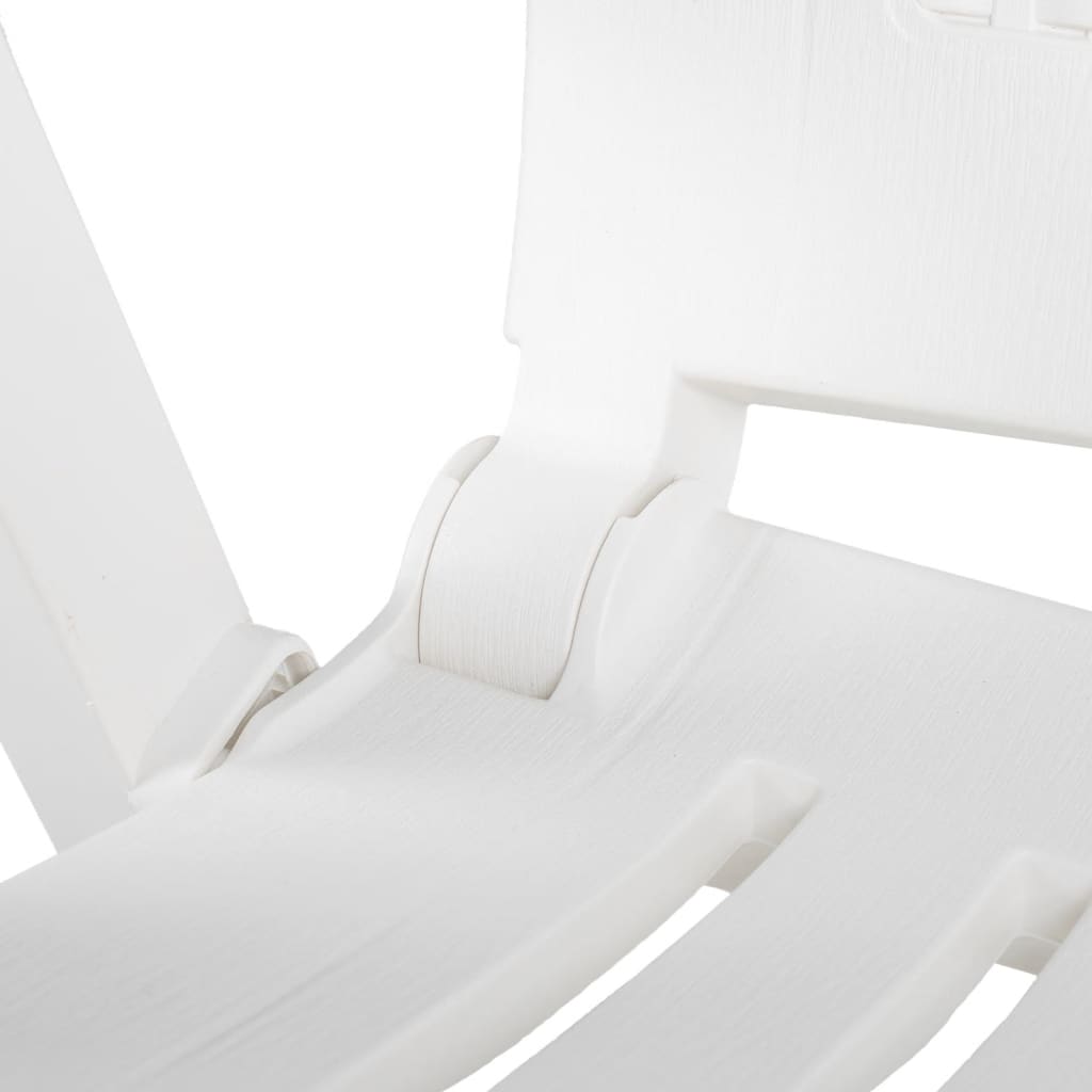 vidaXL Garden Reclining Chairs 2 pcs Plastic White