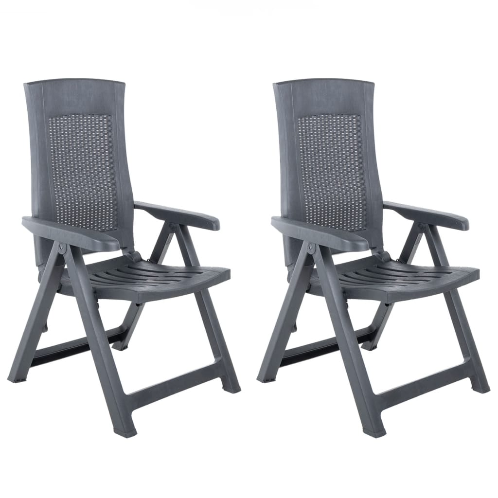 Garden Chair | Set of 2 | Anthracite | Plastic | Standard | Foldable