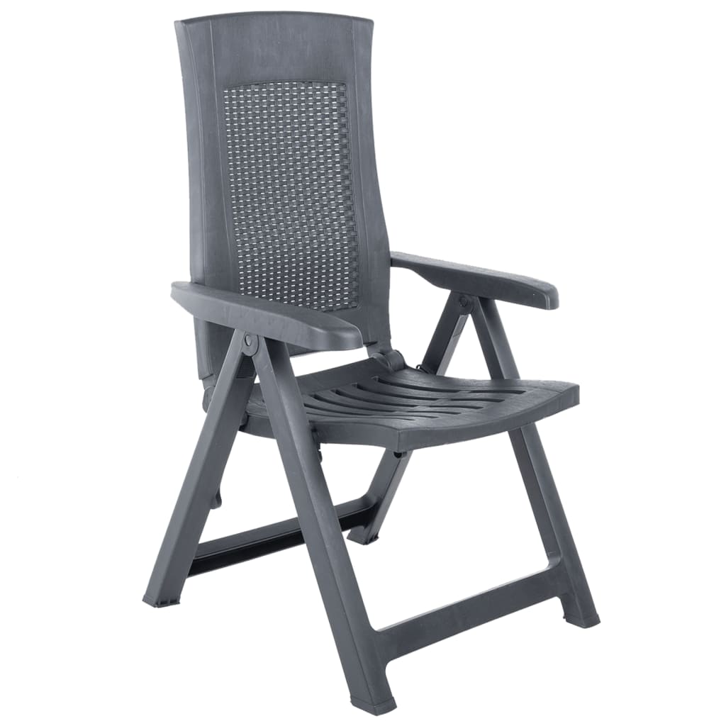 Garden Chair | Set of 2 | Anthracite | Plastic | Standard | Foldable