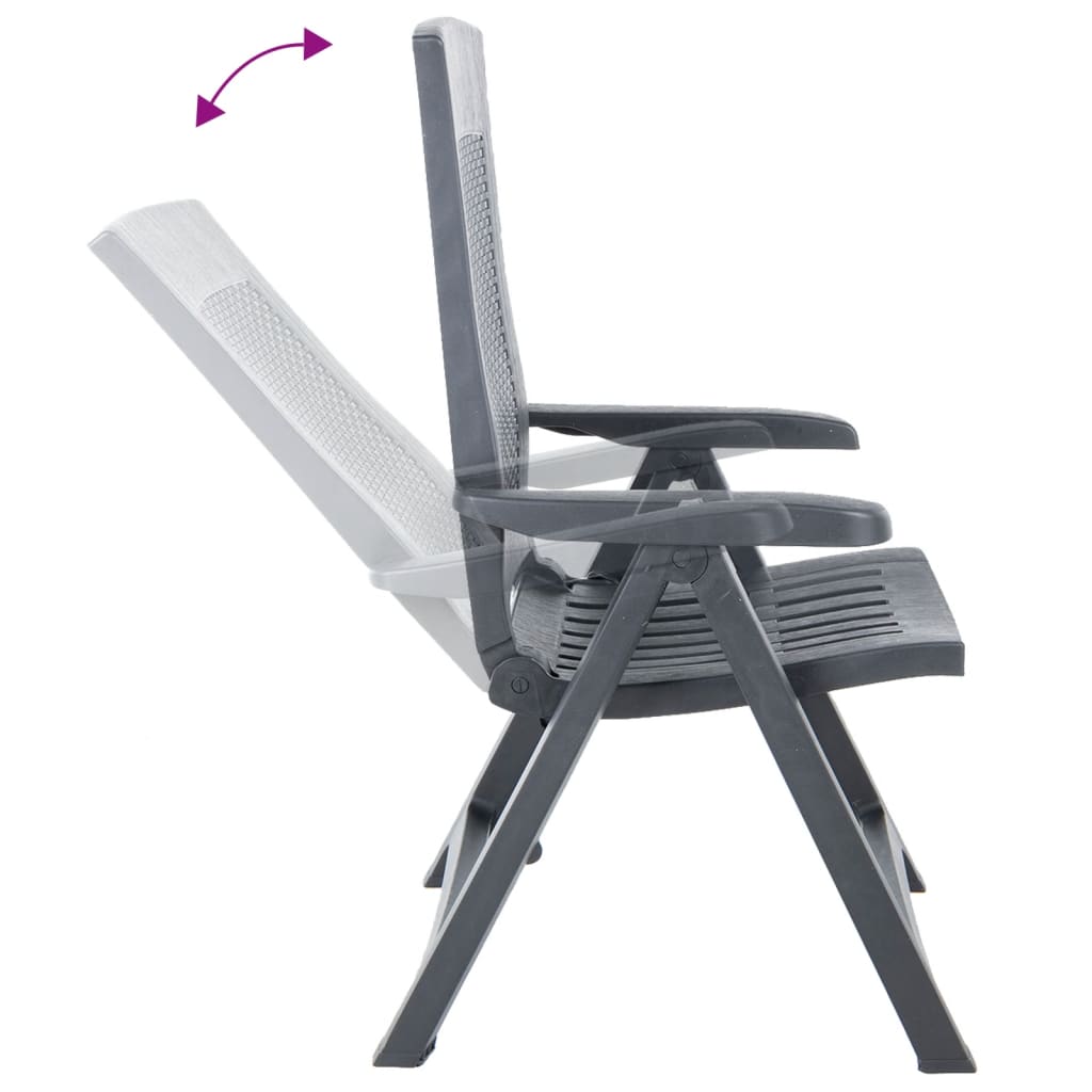 Garden Chair | Set of 2 | Anthracite | Plastic | Standard | Foldable