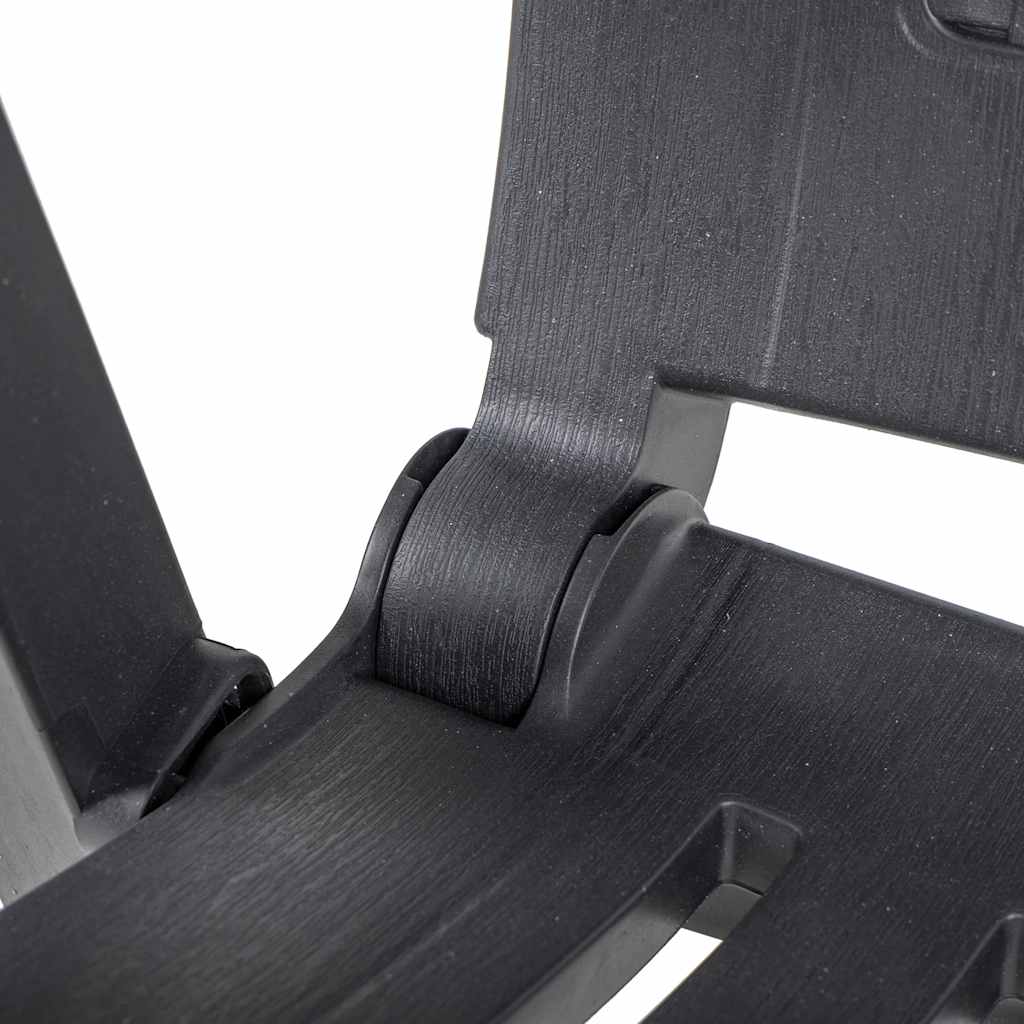 Garden Chair | Set of 2 | Anthracite | Plastic | Standard | Foldable