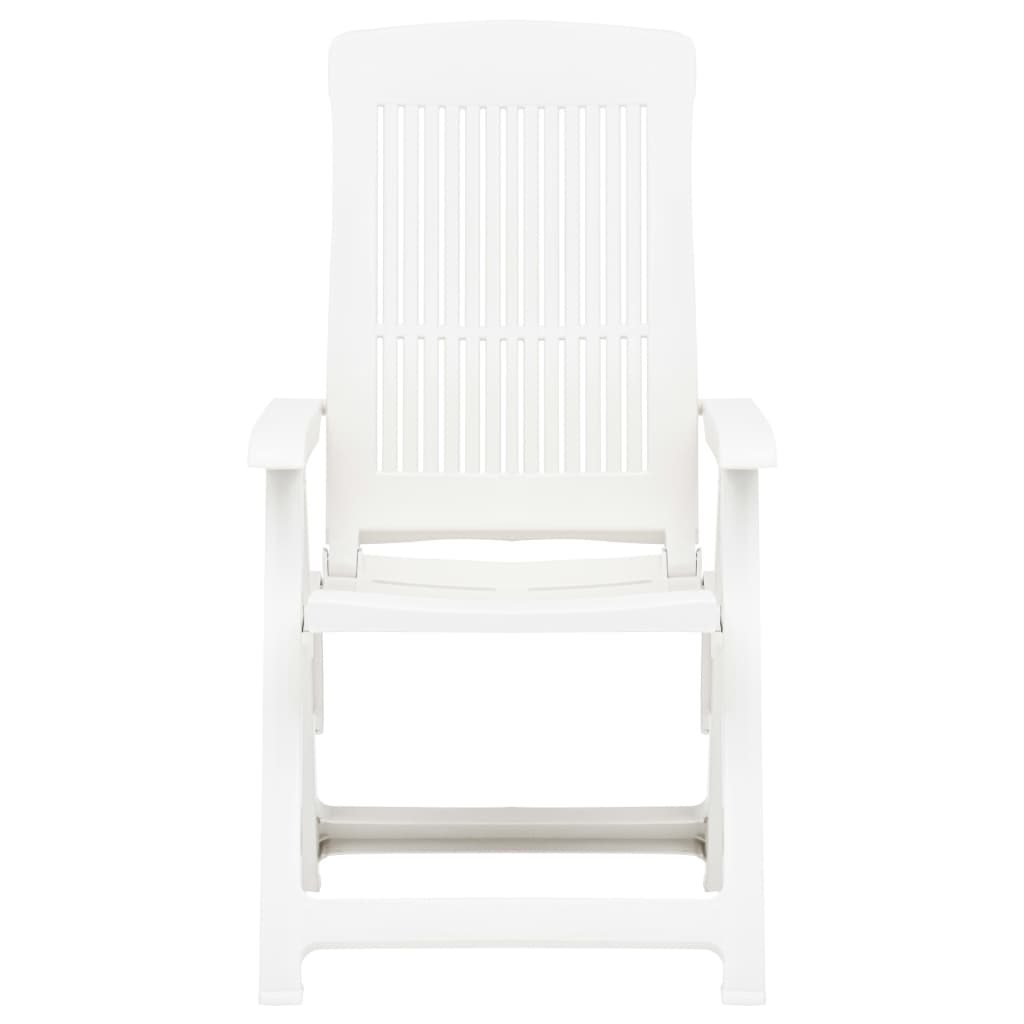 Garden Reclining Chairs 2 pcs Plastic White