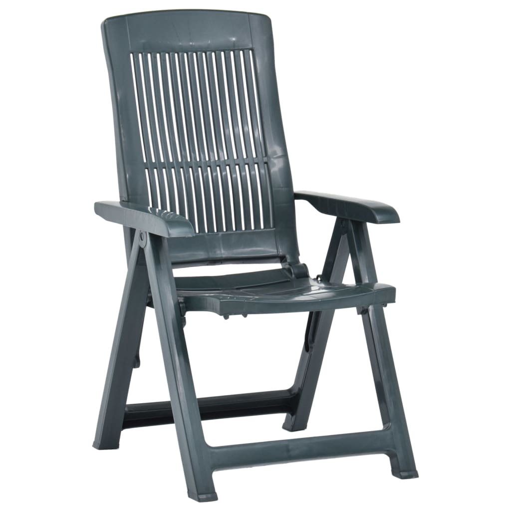 Garden Chair | Set of 2 | Green | Plastic | Standard | Foldable