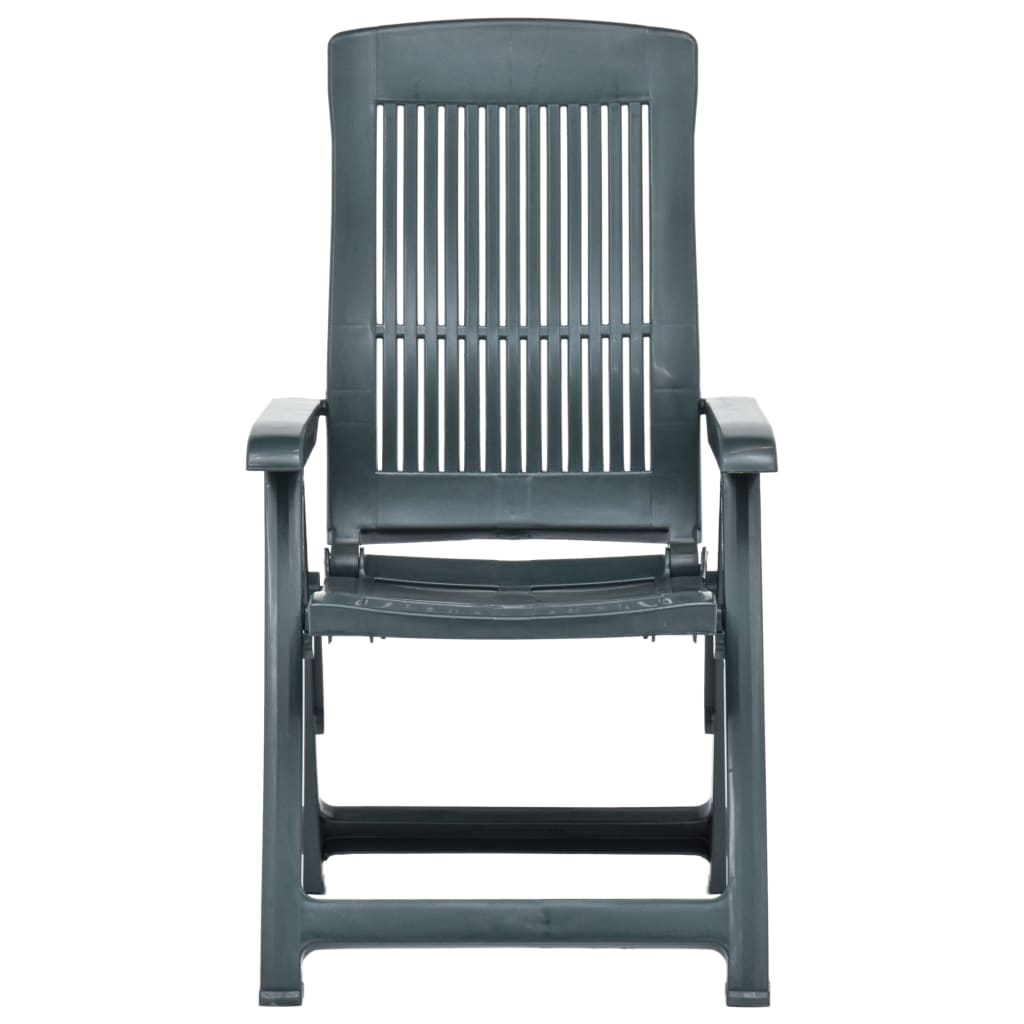 Garden Chair | Set of 2 | Green | Plastic | Standard | Foldable