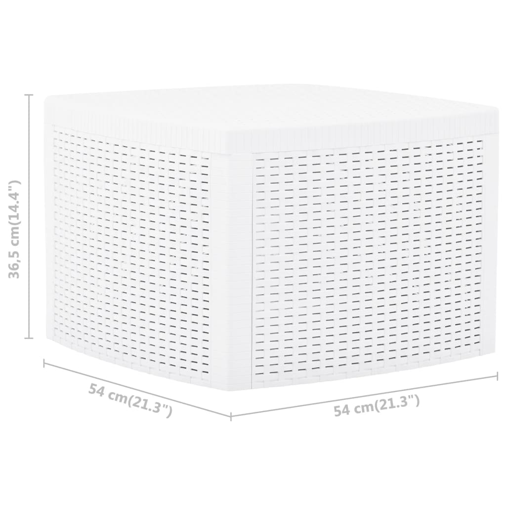 vidaXL Side Table White 54x54x36.5 cm Plastic