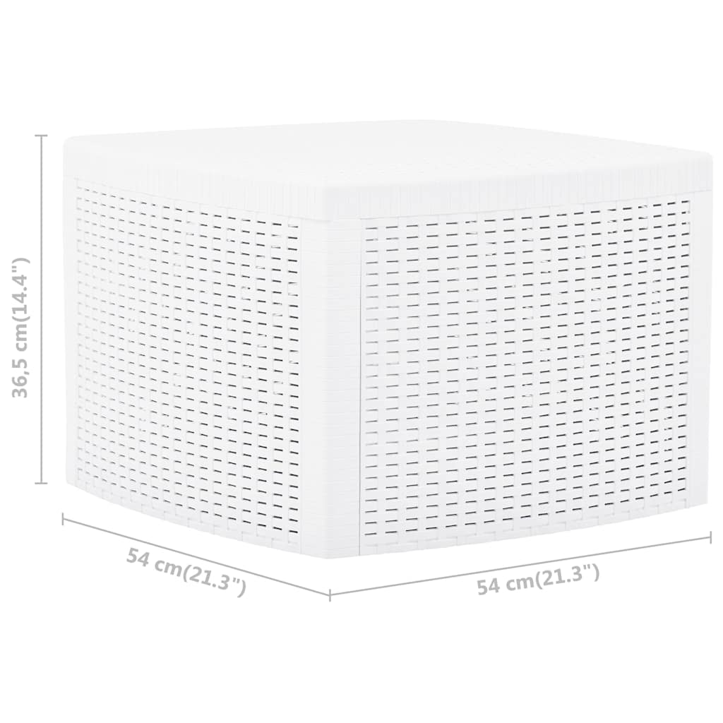 48774 vidaXL Side Table White 54x54x36,5 cm Plastic