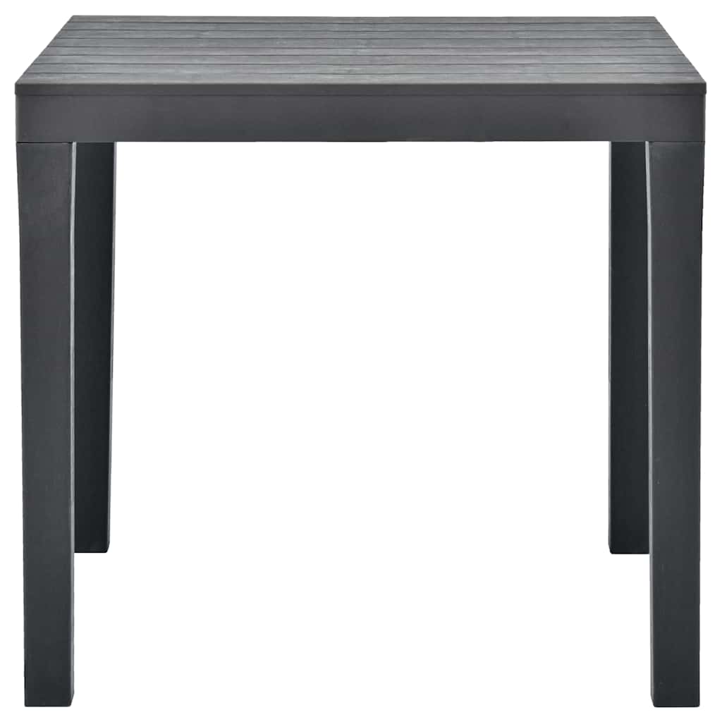 Garden Table with 2 Benches Plastic Anthracite