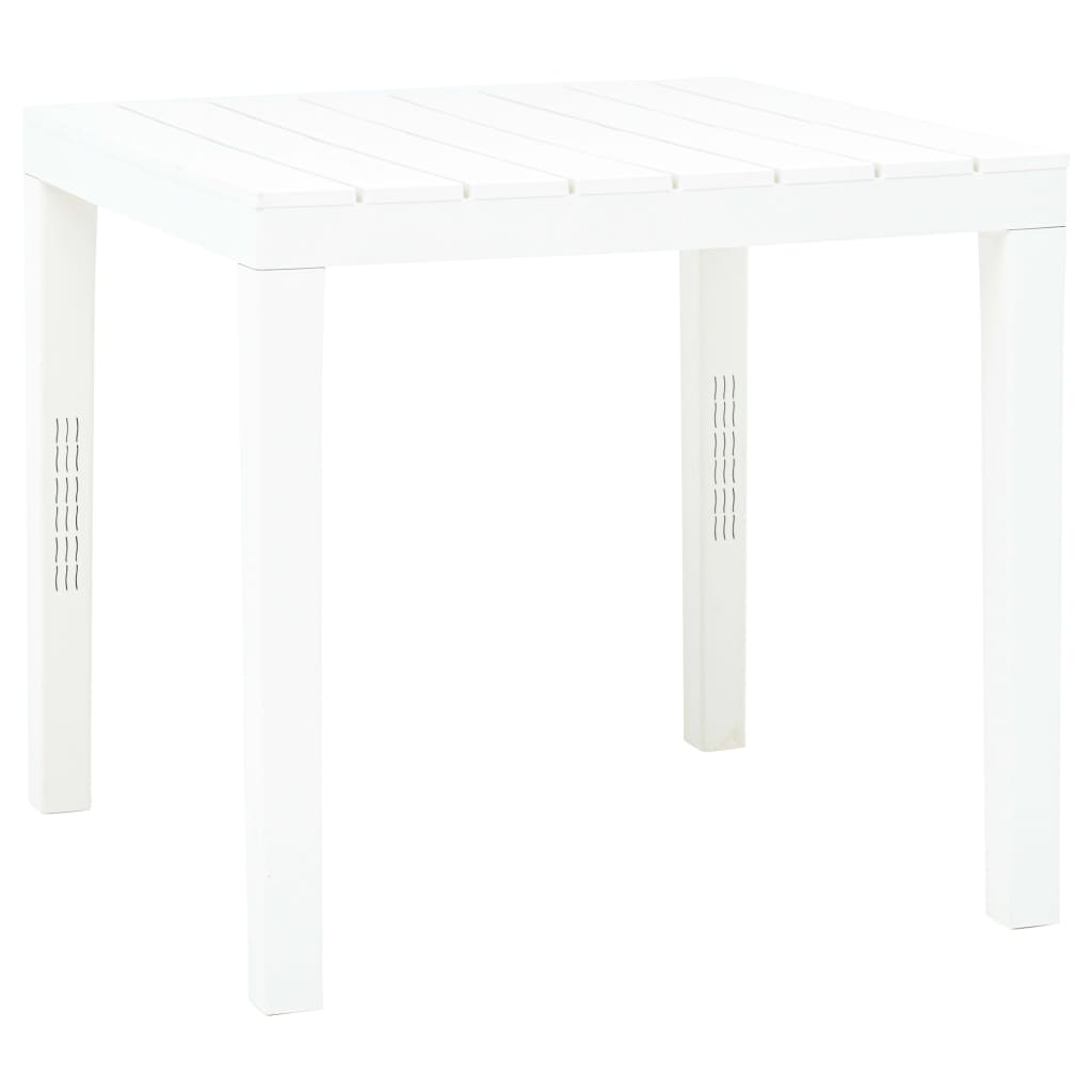48783 vidaXL Garden Table White 78x78x72 cm Plastic