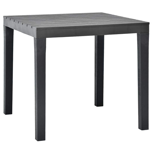 48784 vidaXL Garden Table Anthracite 78x78x72 cm Plastic