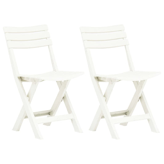 Folding Chairs 2 pcs Plastic White