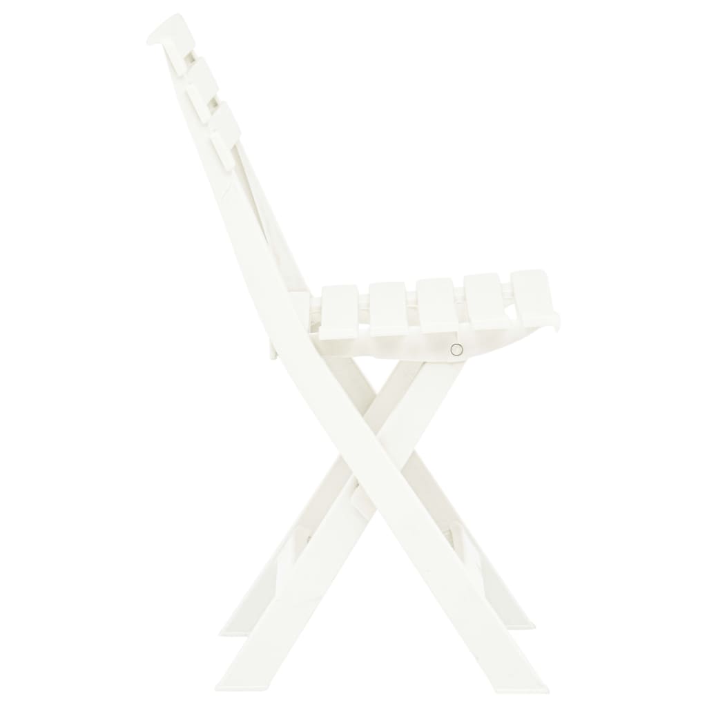 Garden Chair | Set of 2 | White | Plastic | Standard | Foldable