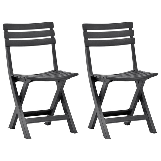Folding Chairs 2 pcs Plastic Anthracite