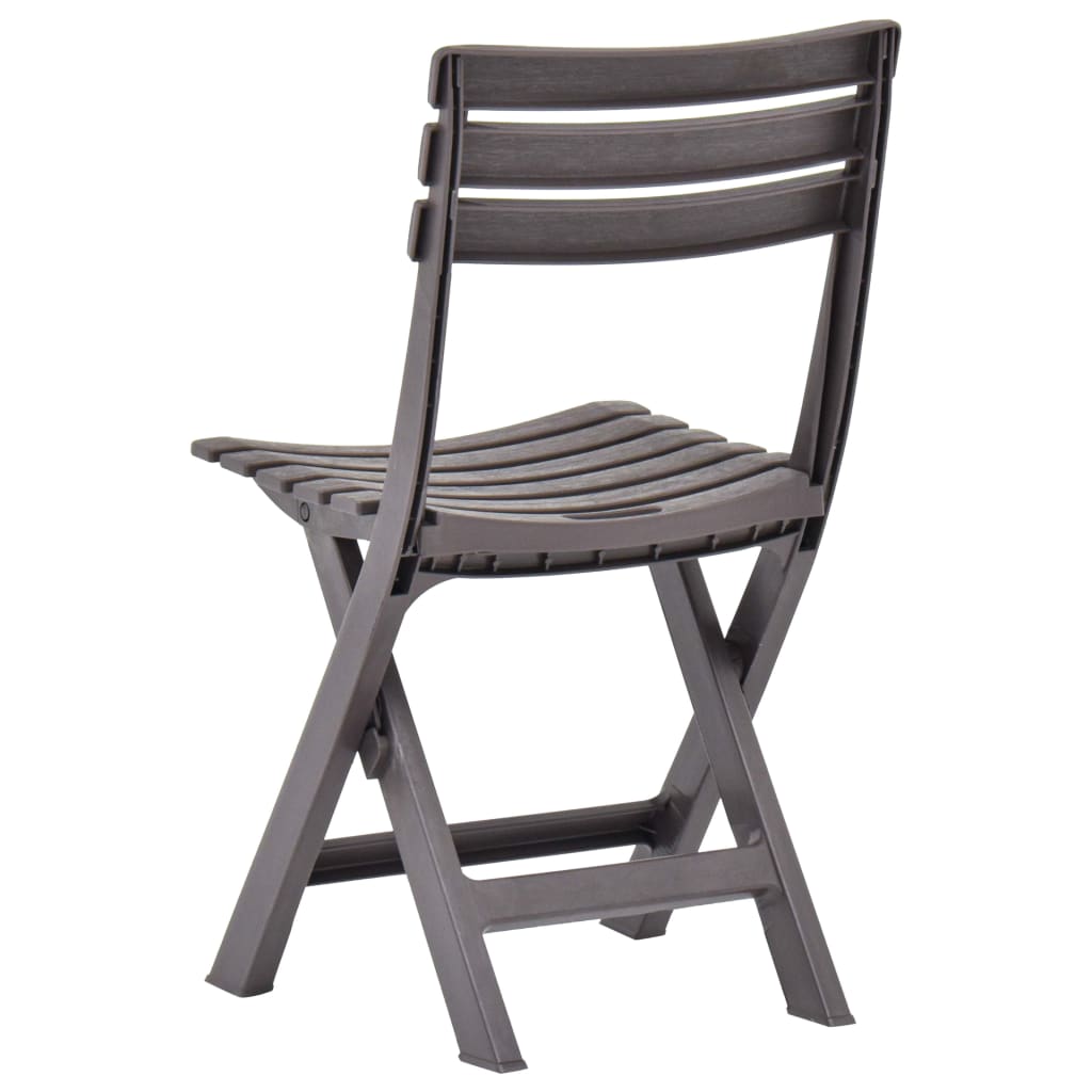 vidaXL Folding Garden Chairs 2 pcs Plastic Mocha