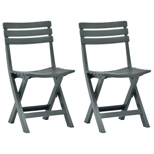 vidaXL Folding Garden Chair 2 pcs Plastic Green