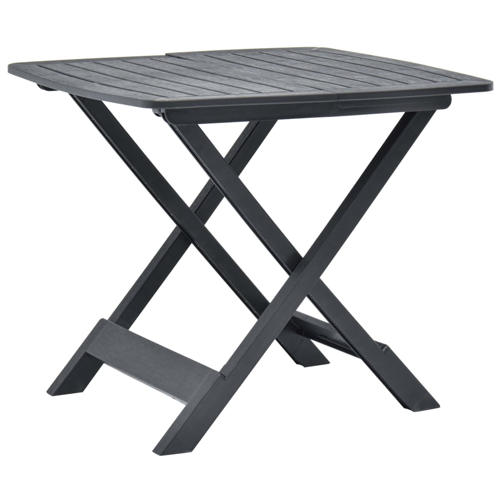 48792 vidaXL Folding Garden Table Anthracite 79x72x70 cm Plastic