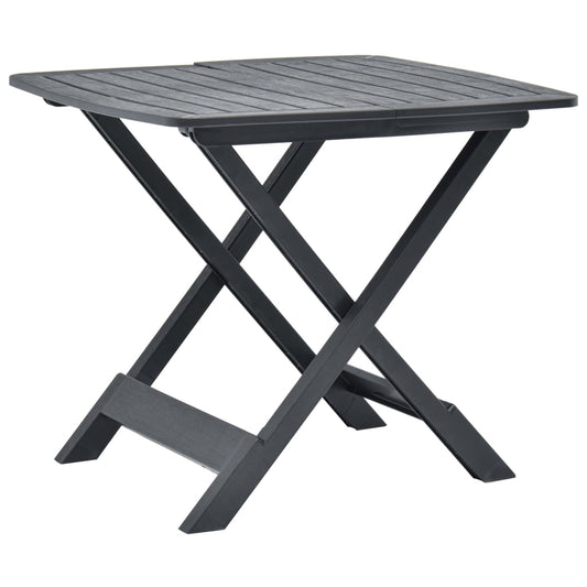 48792 vidaXL Folding Garden Table Anthracite 79x72x70 cm Plastic