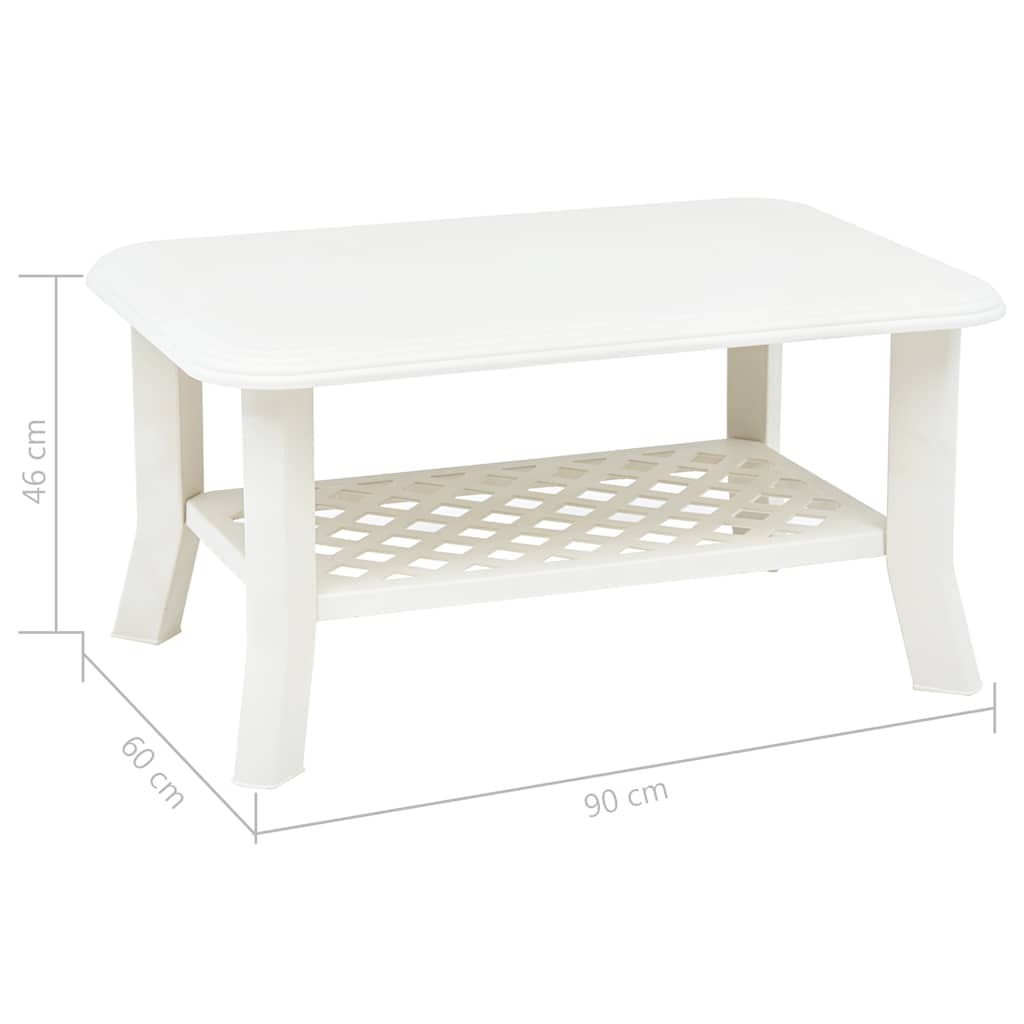 48793 vidaXL Coffee Table White 90x60x46 cm Plastic