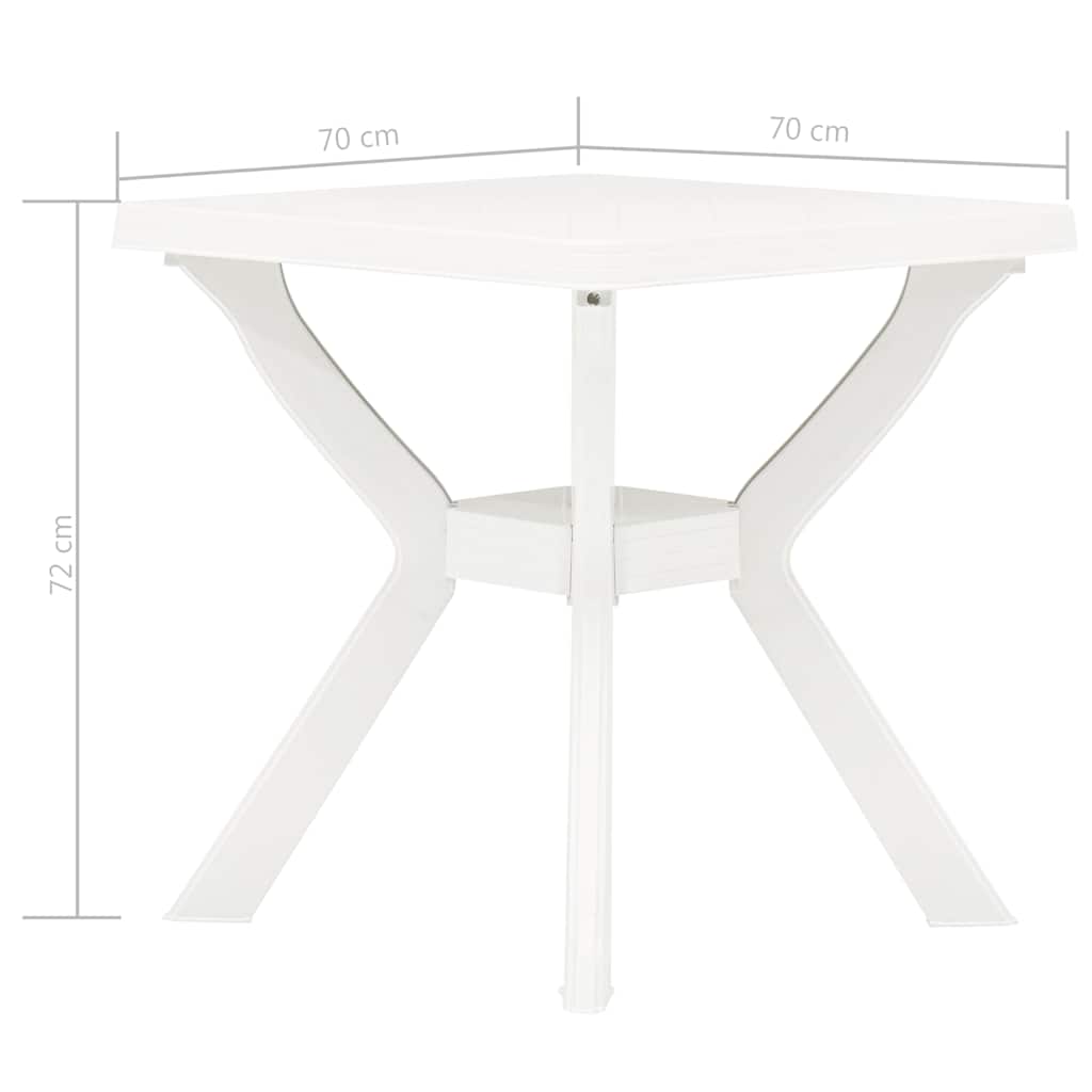48799 vidaXL Bistro Table White 70x70x72 cm Plastic