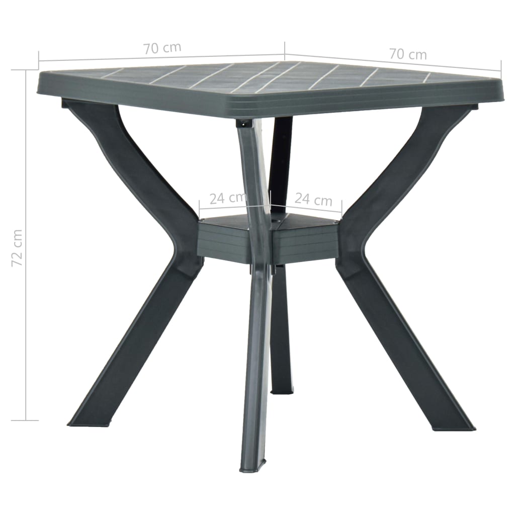 vidaXL Bistro Table Anthracite 70x70x72 cm Plastic