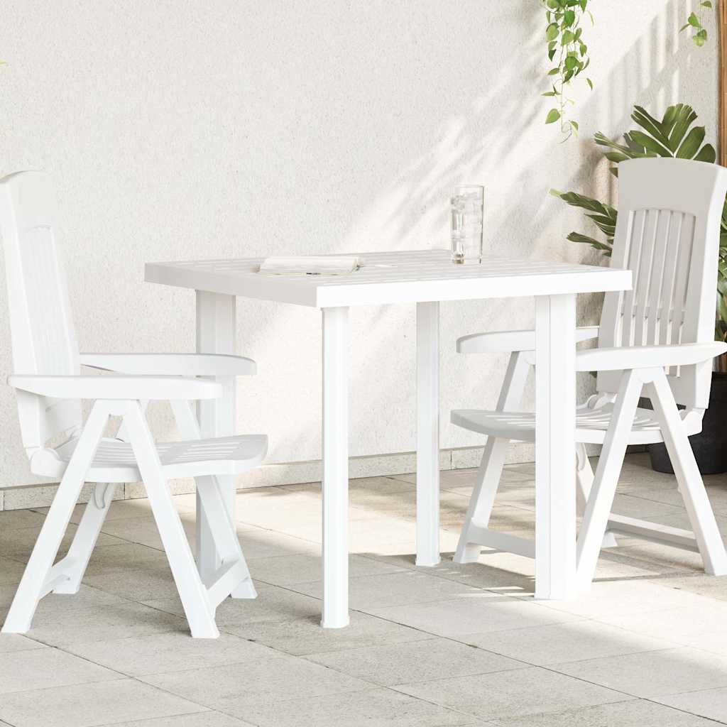 48802 vidaXL Garden Table White 80x75x72 cm Plastic