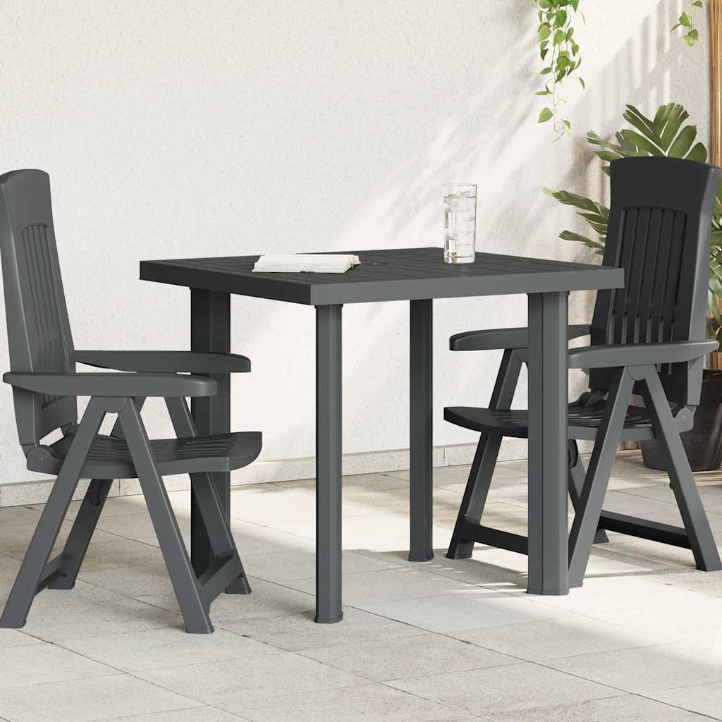 48804 vidaXL Garden Table Anthracite 80x75x72 cm Plastic