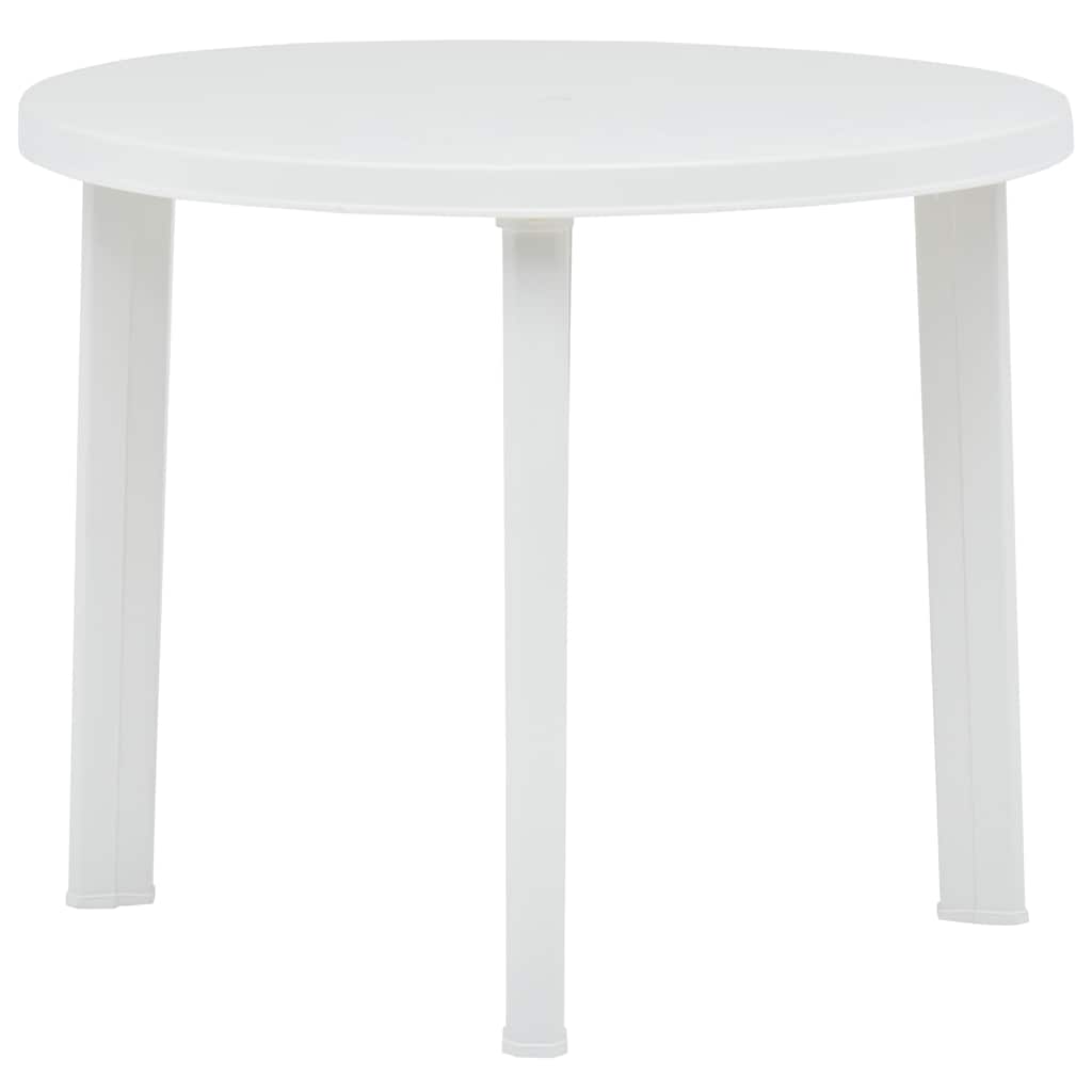 48805 vidaXL Garden Table White 89 cm Plastic