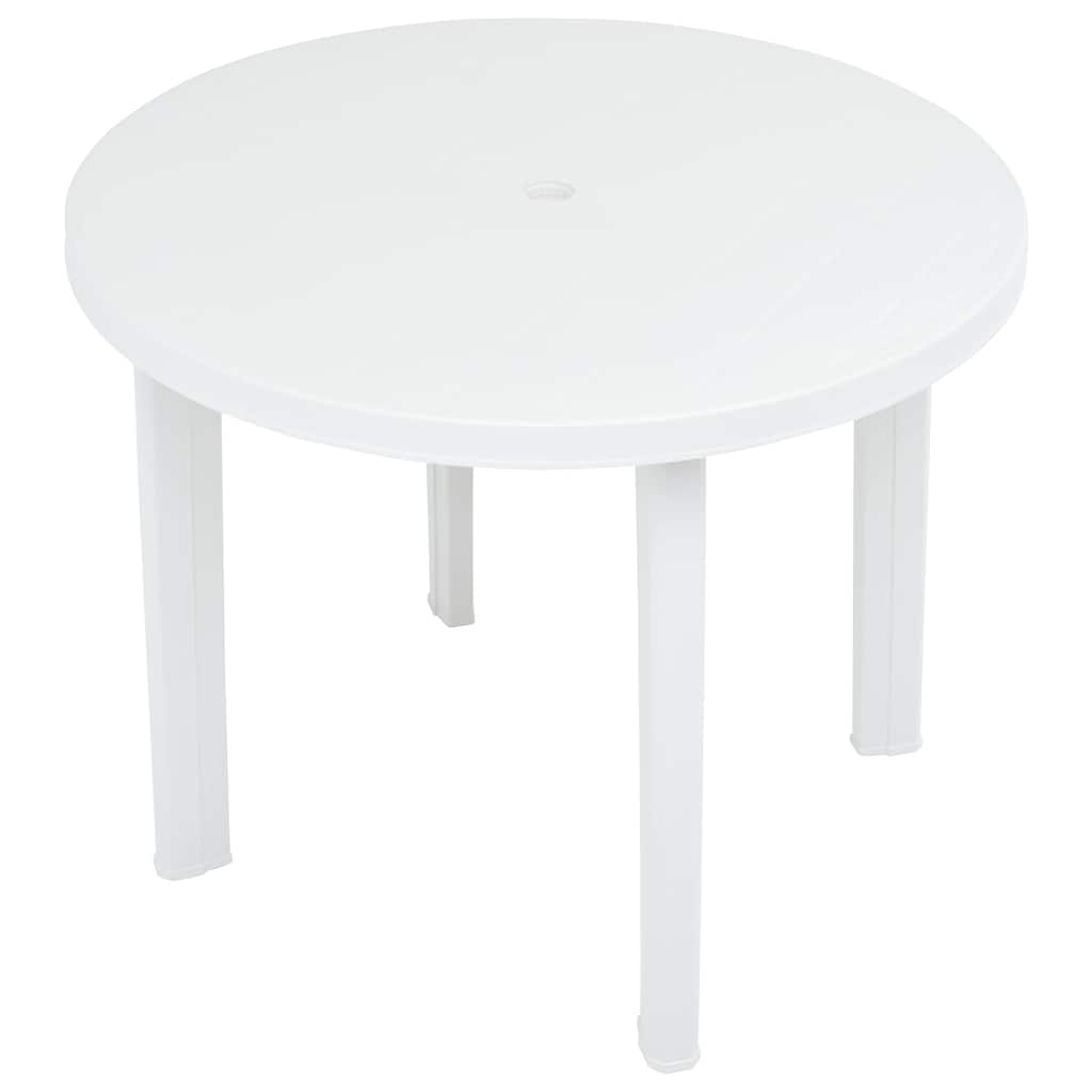 48805 vidaXL Garden Table White 89 cm Plastic