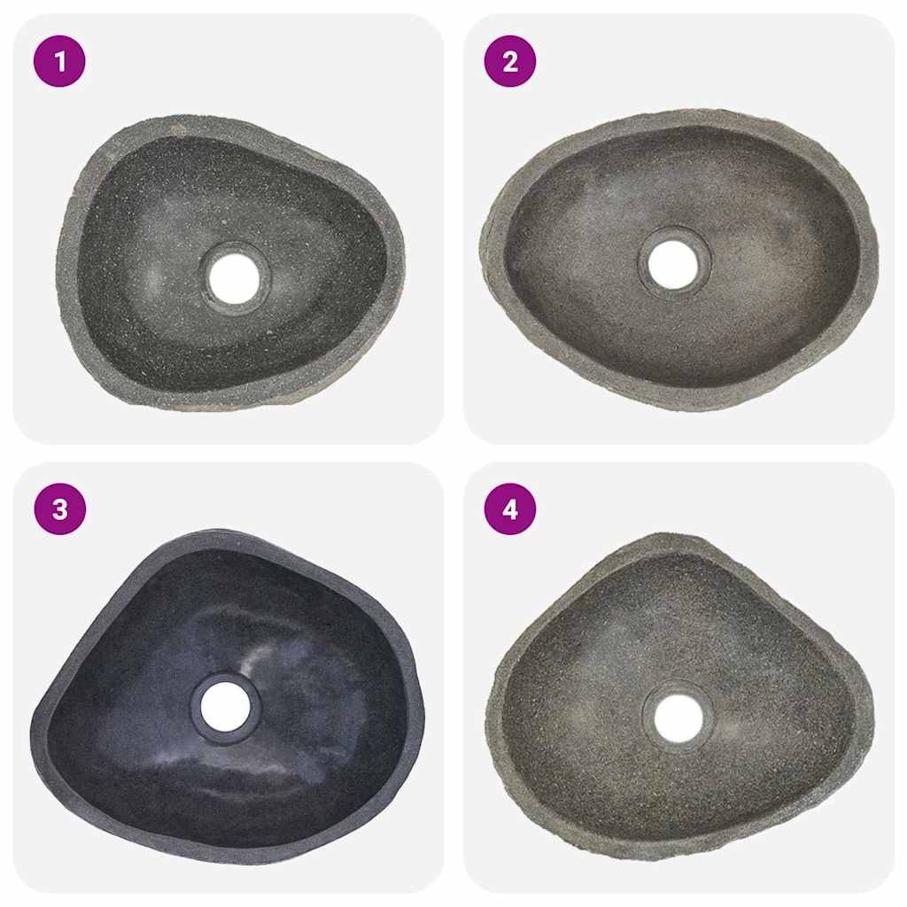 vidaXL Basin River Stone Oval (29-38)x(24-31) cm