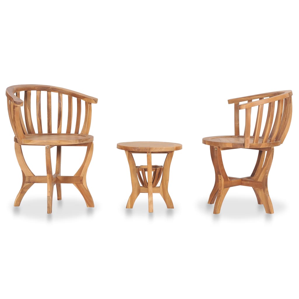 vidaXL 3 Piece Garden Bistro Set Solid Teak Wood