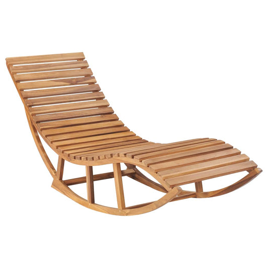 vidaXL Rocking Sunlounger Solid Teak Wood