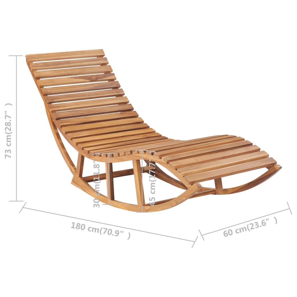 vidaXL Rocking Sunlounger Solid Teak Wood