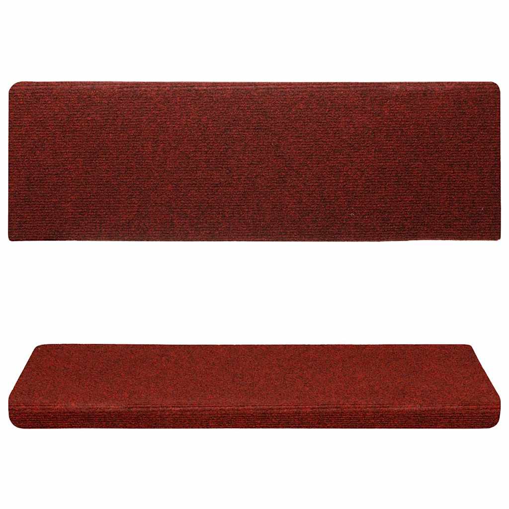 Stair Mats Self-adhesive 15 pcs 65x21x4 cm Bordeaux Red