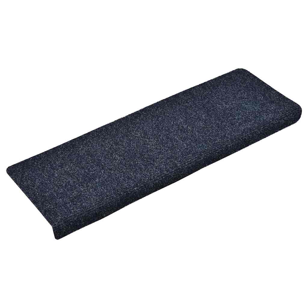 Stair Mats Self-adhesive 15 pcs 65x21x4cm Blue Rectangular Edge