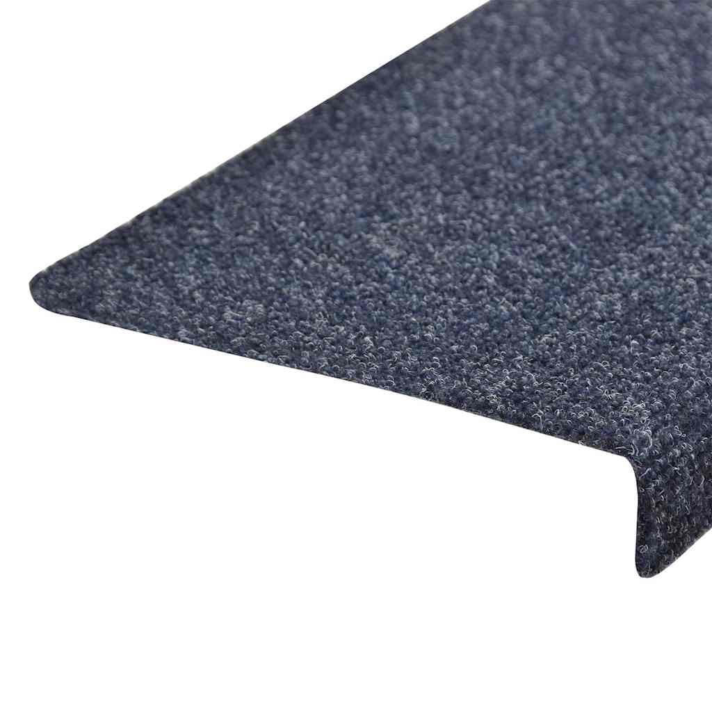 Stair Mats Self-adhesive 15 pcs 65x21x4cm Blue Rectangular Edge