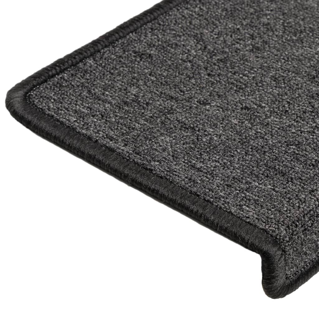 vidaXL Carpet Stair Treads 15 pcs 65x21x4 cm Anthracite