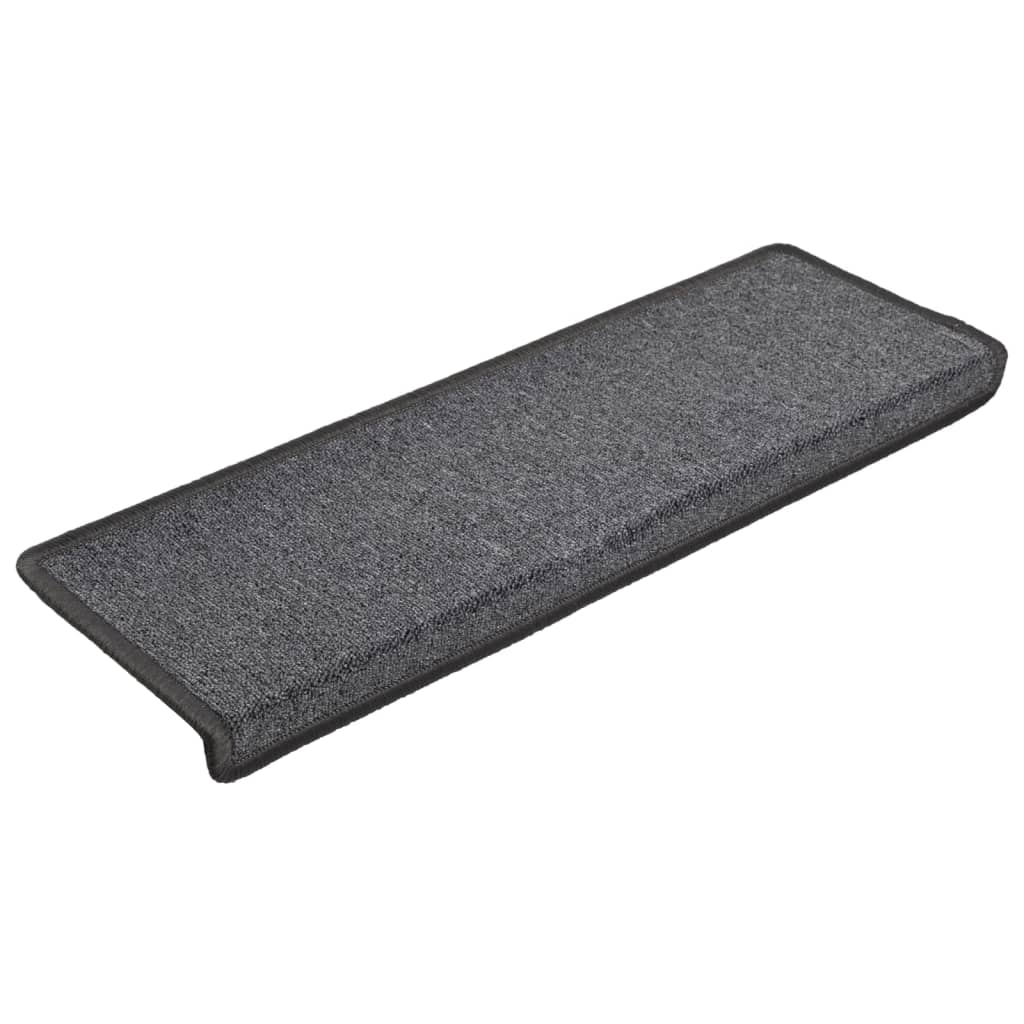 vidaXL Carpet Stair Treads 15 pcs 65x21x4 cm Dark Grey